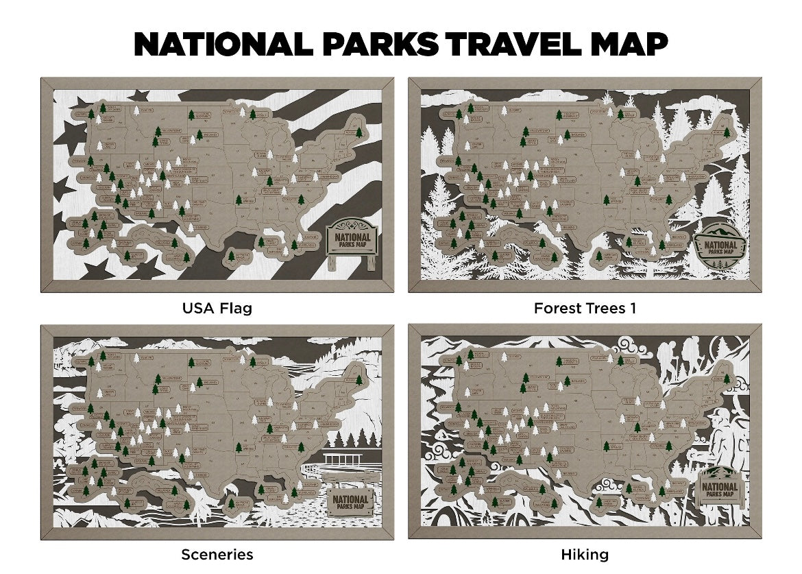 National Park Map Bucket List