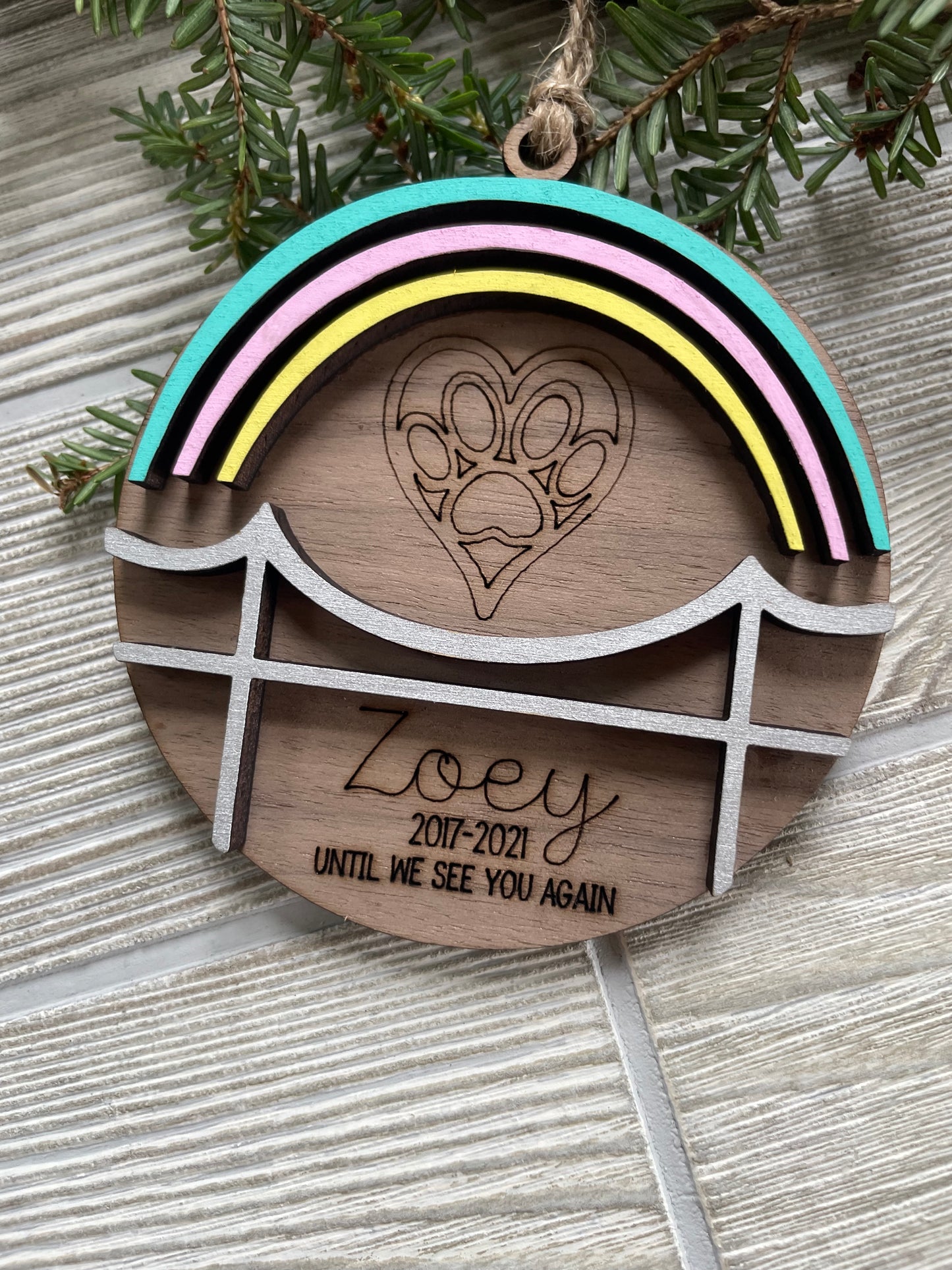 Rainbow Bridge Pet Memorial Ornament